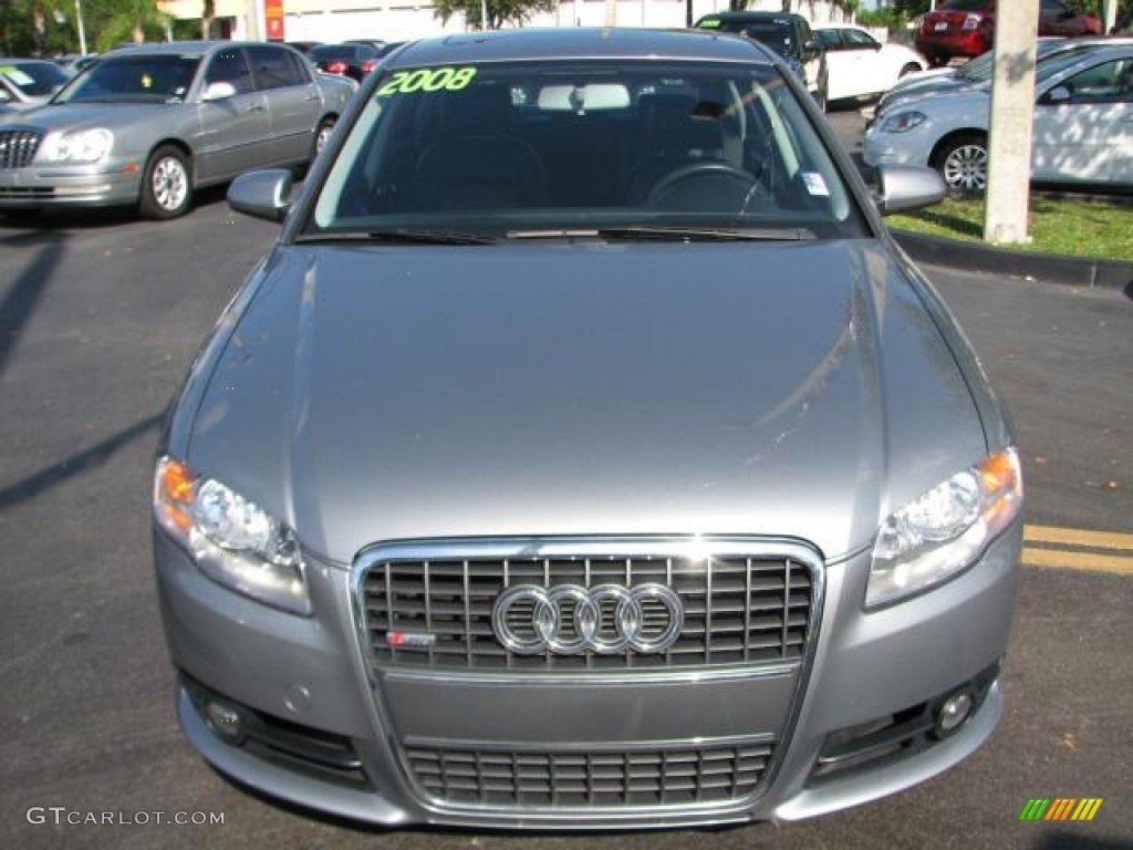 2008 A4 2.0T S-Line Sedan - Quartz Grey Metallic / Black photo #3