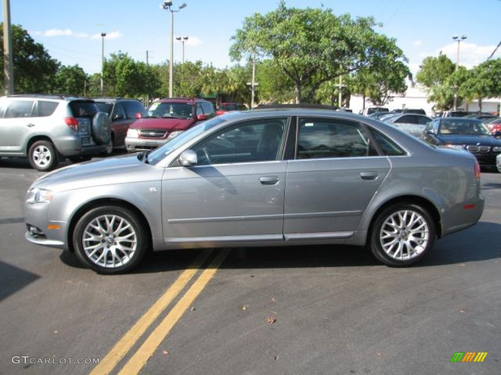 2008 A4 2.0T S-Line Sedan - Quartz Grey Metallic / Black photo #6