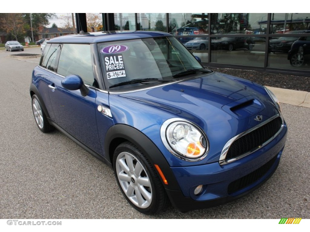 2009 Cooper S Hardtop - Lightning Blue Metallic / Black Leather photo #3