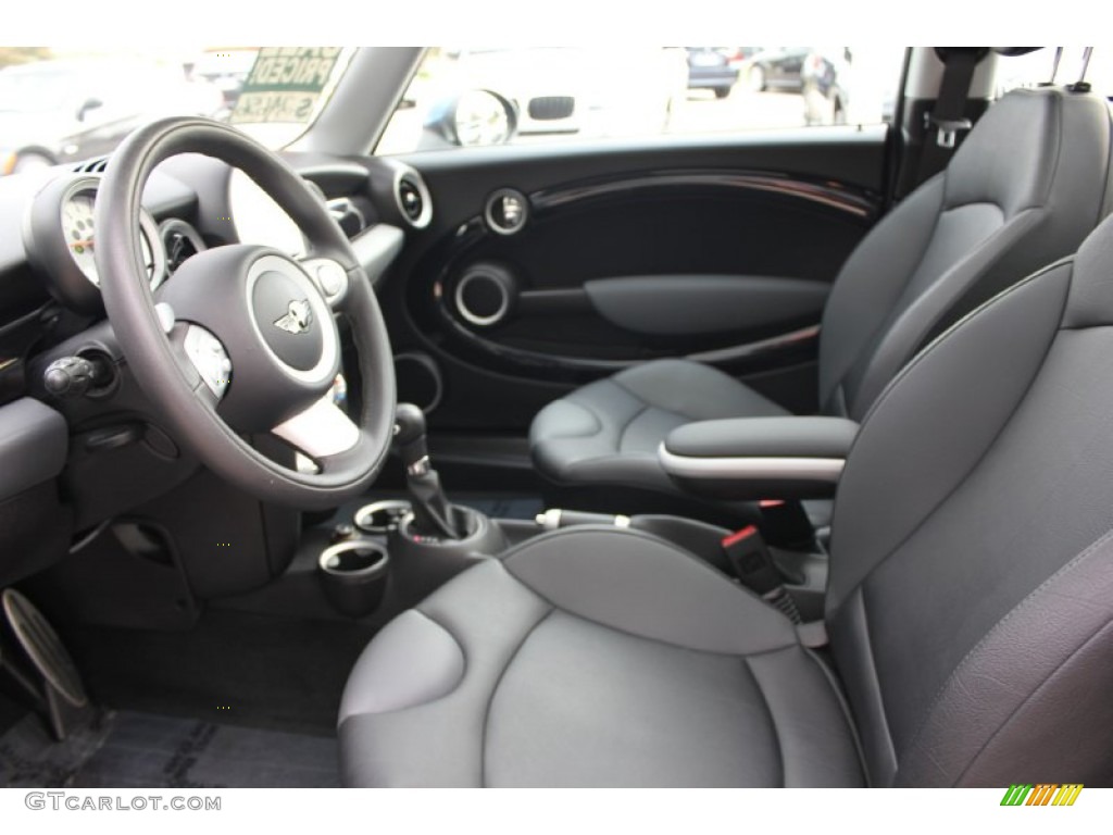 Black Leather Interior 2009 Mini Cooper S Hardtop Photo #55253392
