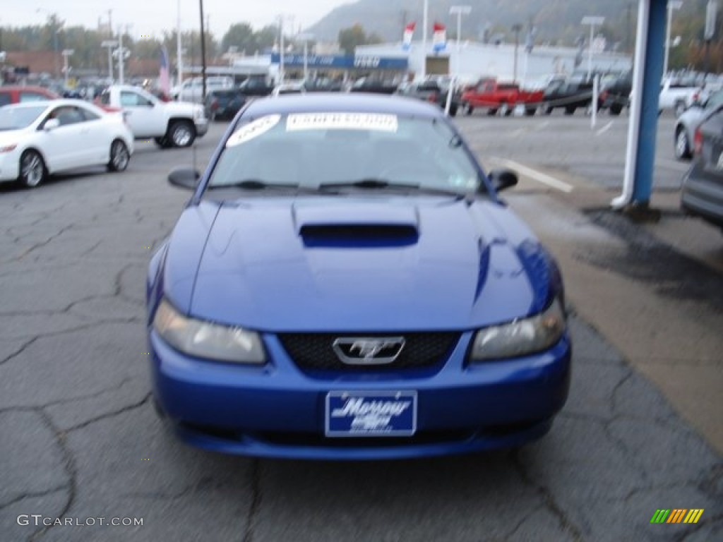 2003 Mustang V6 Coupe - Sonic Blue Metallic / Dark Charcoal/Medium Graphite photo #3