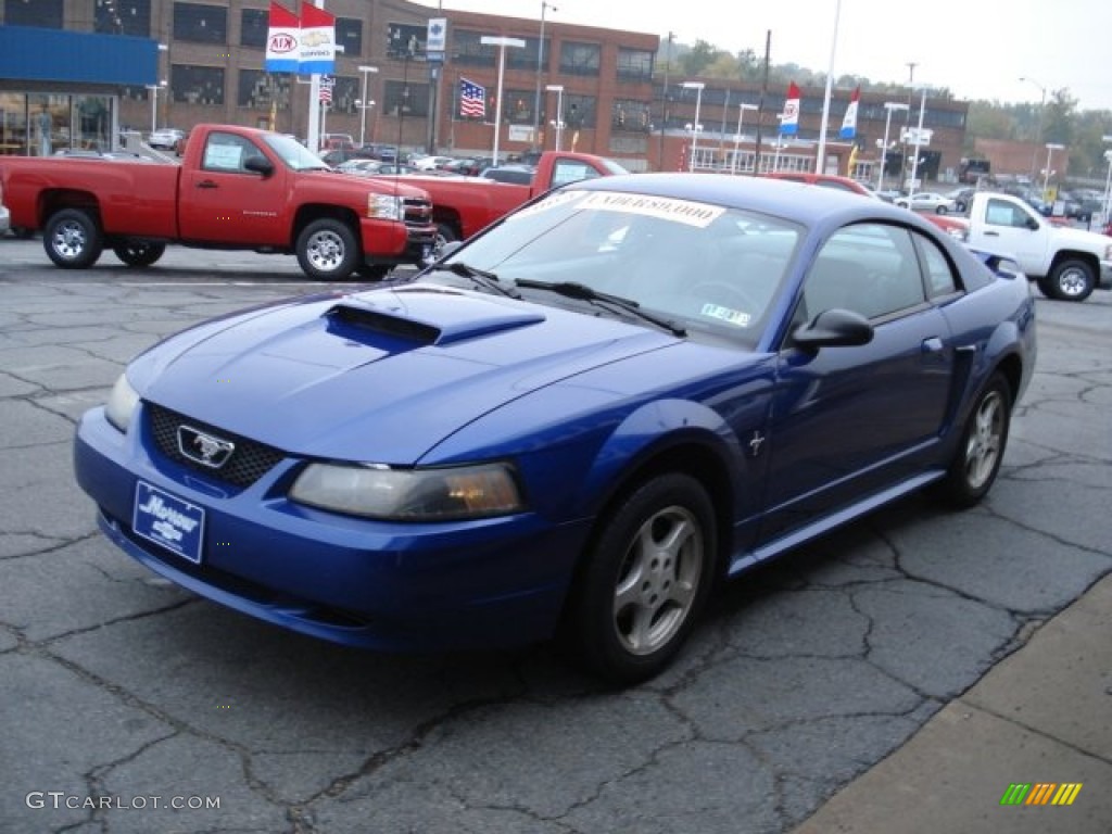 2003 Mustang V6 Coupe - Sonic Blue Metallic / Dark Charcoal/Medium Graphite photo #4