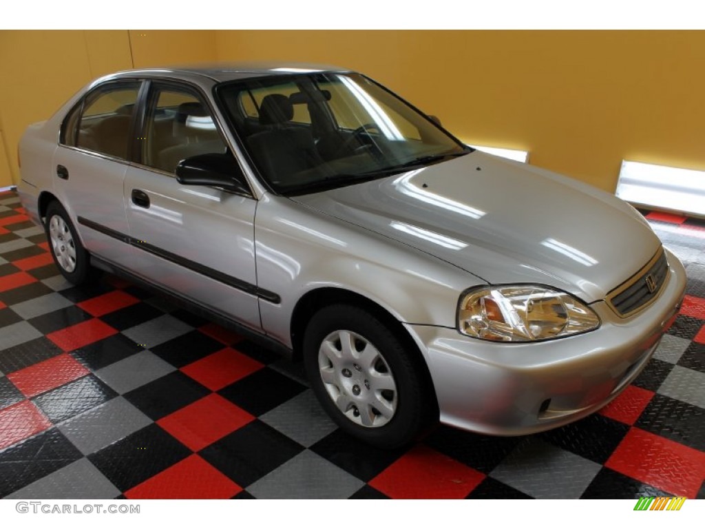 1999 Civic LX Sedan - Vogue Silver Metallic / Gray photo #1