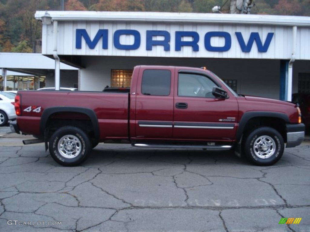 2004 Silverado 2500HD LS Extended Cab 4x4 - Sport Red Metallic / Dark Charcoal photo #1