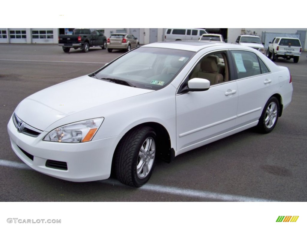 2007 Accord EX-L Sedan - Taffeta White / Ivory photo #1