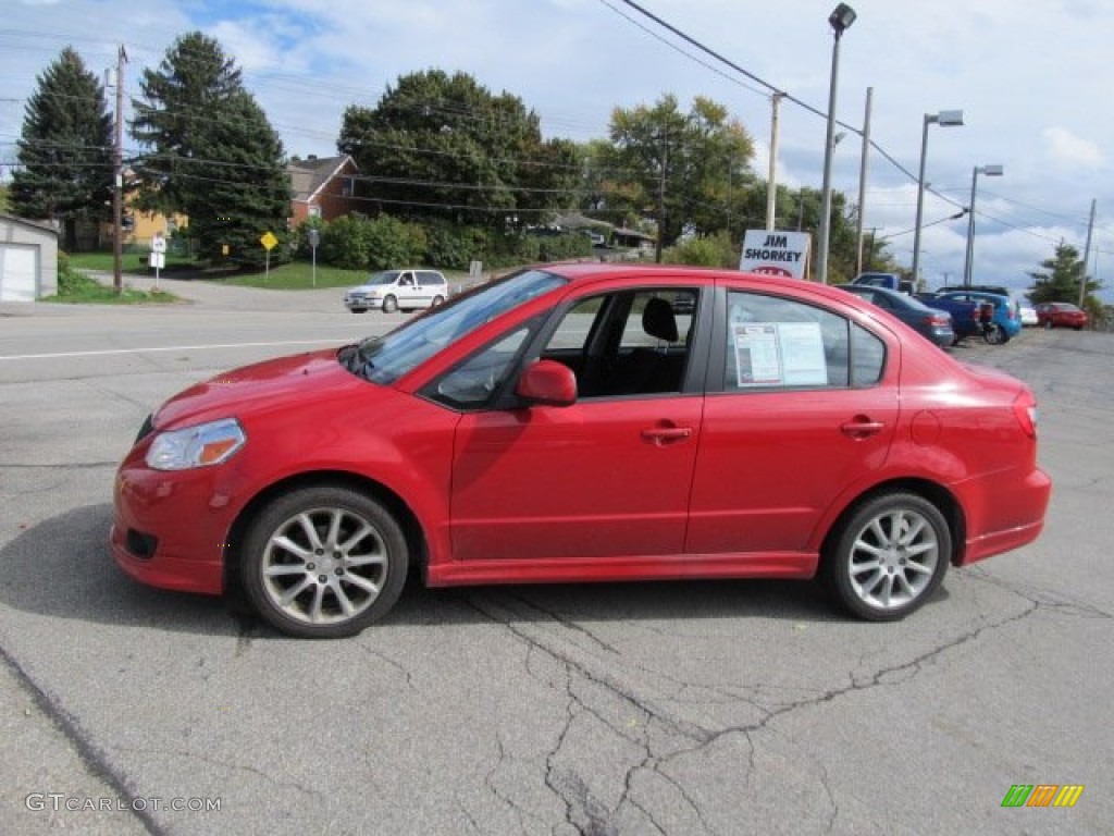 Vivid Red 2009 Suzuki SX4 Sport Sedan Exterior Photo #55261957