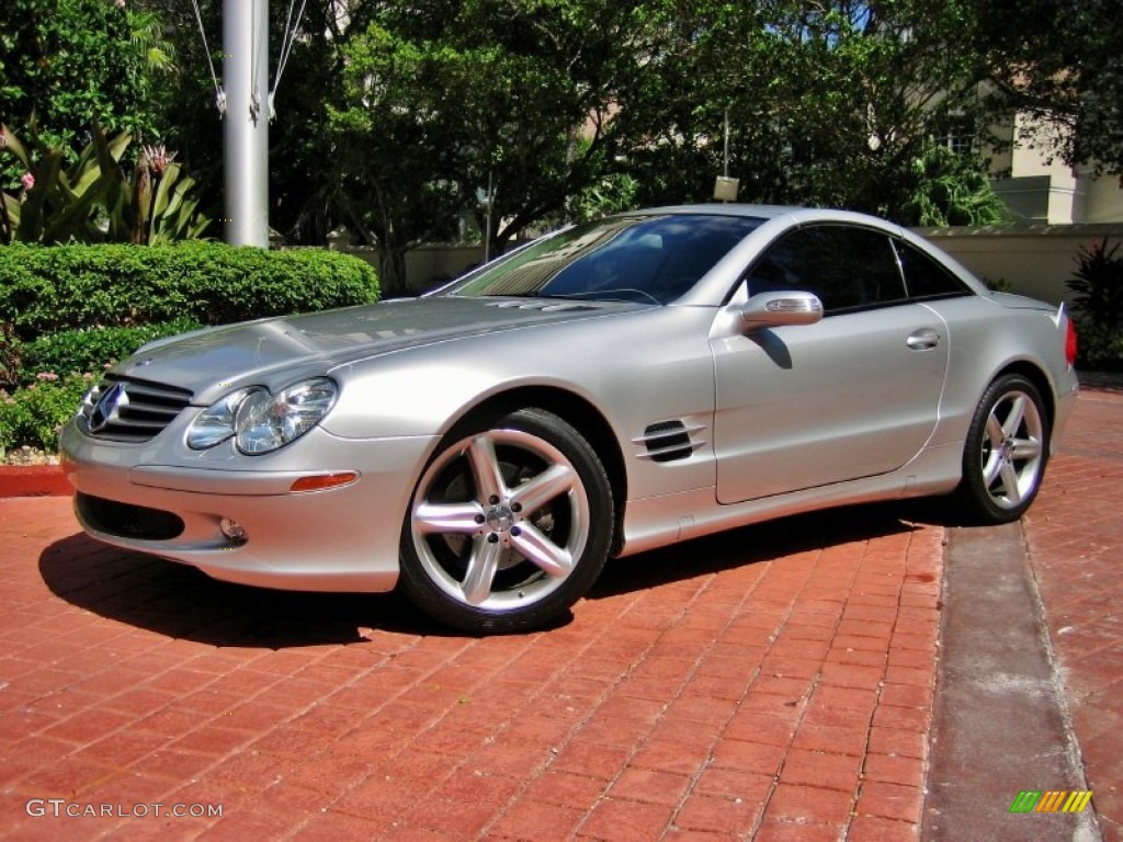 Brilliant Silver Metallic 2004 Mercedes-Benz SL 500 Roadster Exterior Photo #55262320