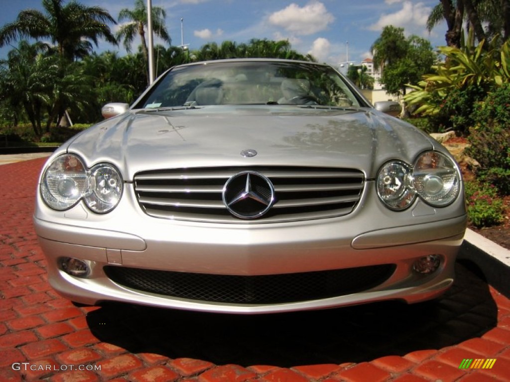Brilliant Silver Metallic 2004 Mercedes-Benz SL 500 Roadster Exterior Photo #55262365