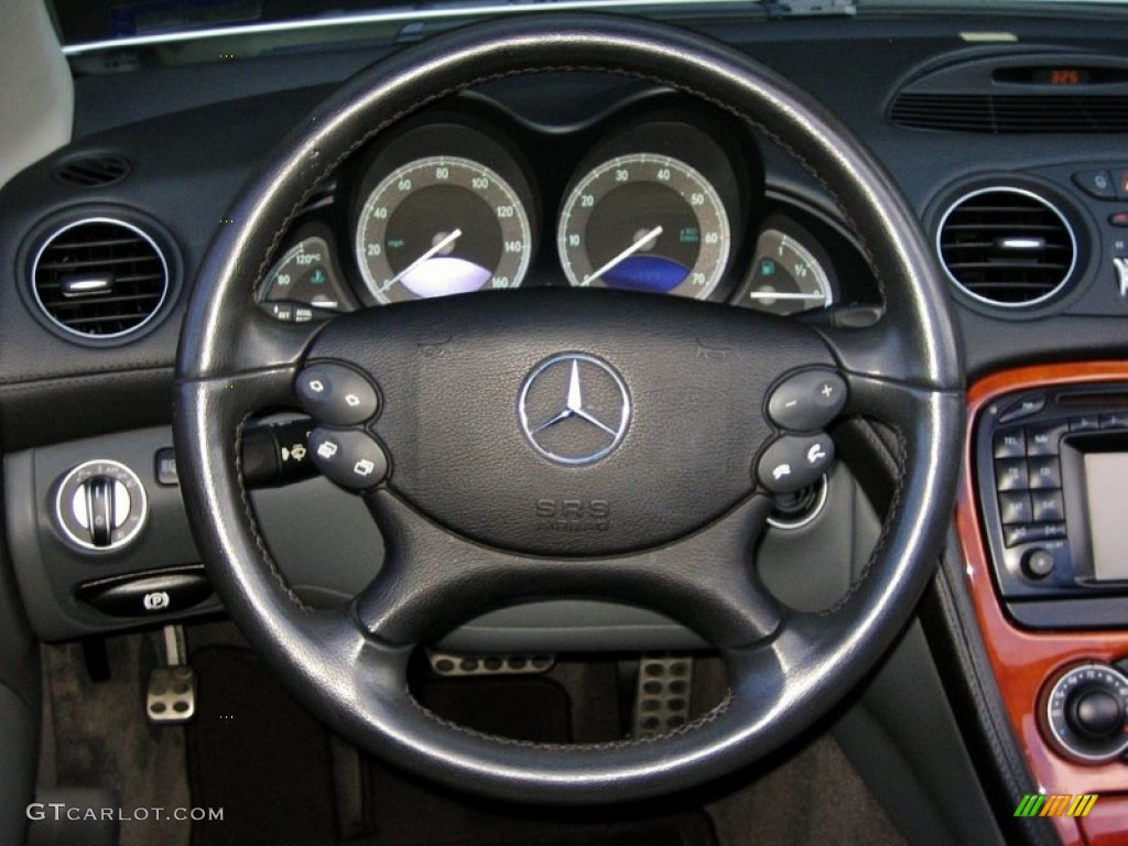 2004 Mercedes-Benz SL 500 Roadster Ash Steering Wheel Photo #55262509