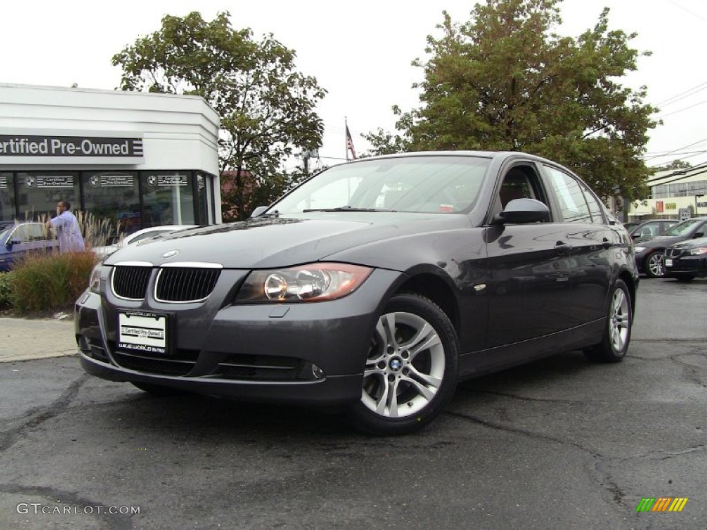 2008 3 Series 328xi Sedan - Sparkling Graphite Metallic / Tobacco photo #1