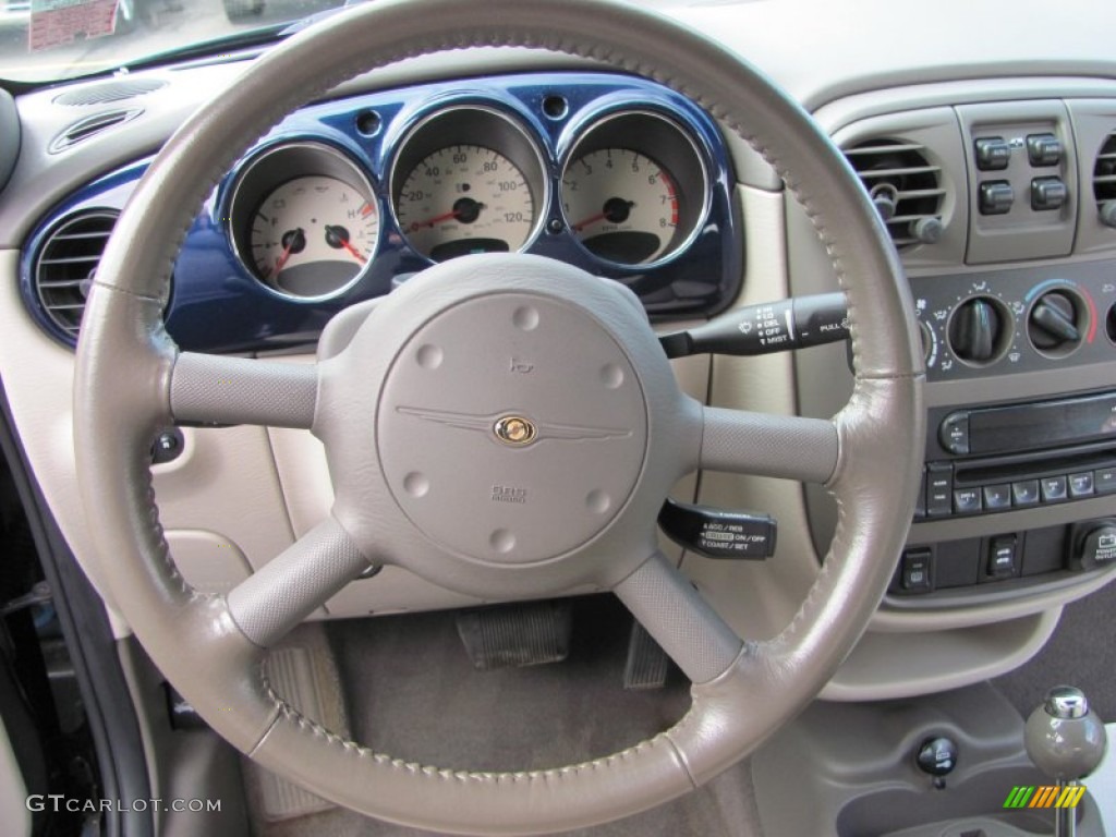 2005 Chrysler PT Cruiser Touring Turbo Convertible Taupe/Pearl Beige Steering Wheel Photo #55265194