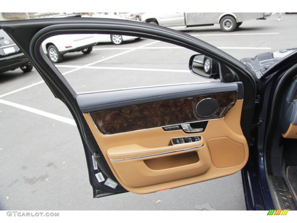 2011 Jaguar XJ XJL London Tan/Navy Blue Door Panel Photo #55265611