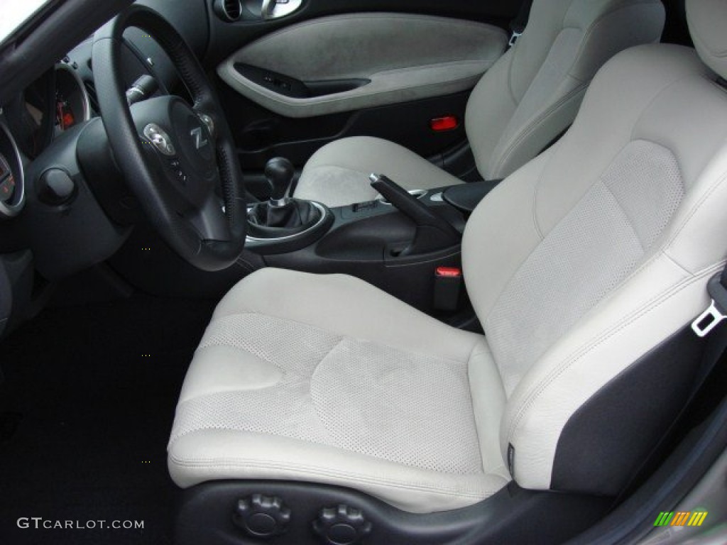 Gray Leather Interior 2010 Nissan 370Z Touring Coupe Photo #55267978