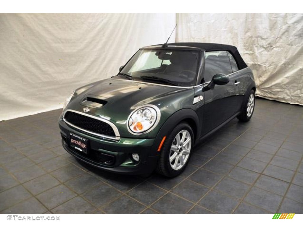 2011 Cooper S Convertible - British Racing Green II / Punch Carbon Black Leather photo #1
