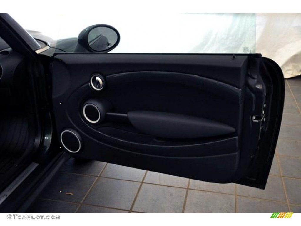2011 Mini Cooper S Convertible Punch Carbon Black Leather Door Panel Photo #55269631