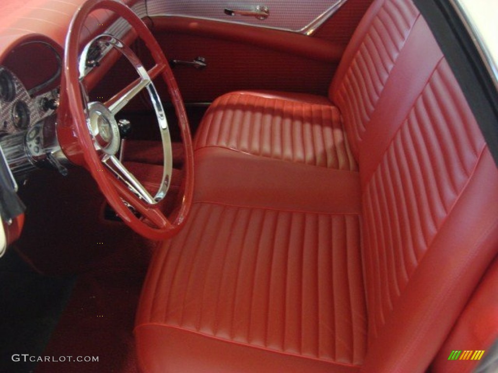 Flame Red Interior 1957 Ford Thunderbird Convertible Photo #55270009
