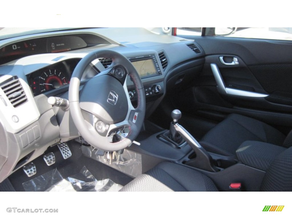 Black Interior 2012 Honda Civic Si Coupe Photo #55270729