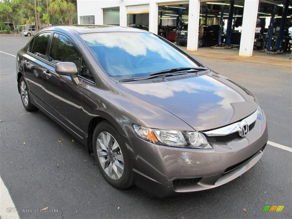 2010 Civic EX Sedan - Urban Titanium Metallic / Beige photo #1