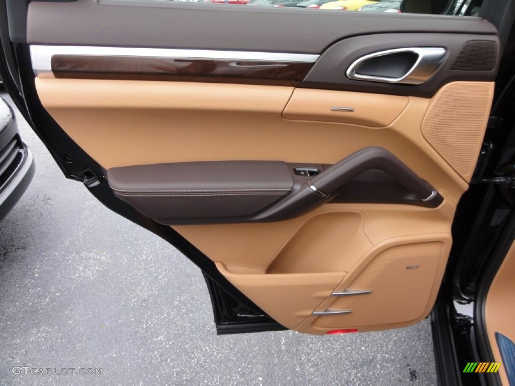 2012 Porsche Cayenne Turbo Natural Espresso/Cognac Door Panel Photo #55272479