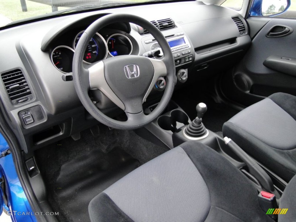 Black/Grey Interior 2008 Honda Fit Hatchback Photo #55272503