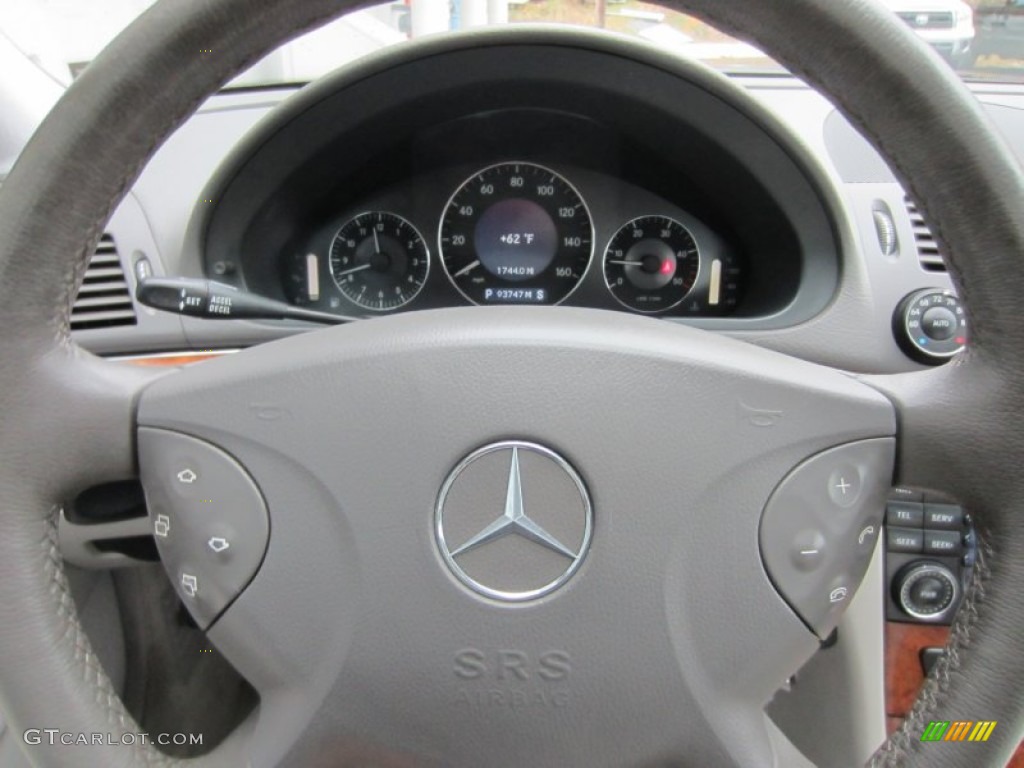 2005 Mercedes-Benz E 320 CDI Sedan Ash Steering Wheel Photo #55273514