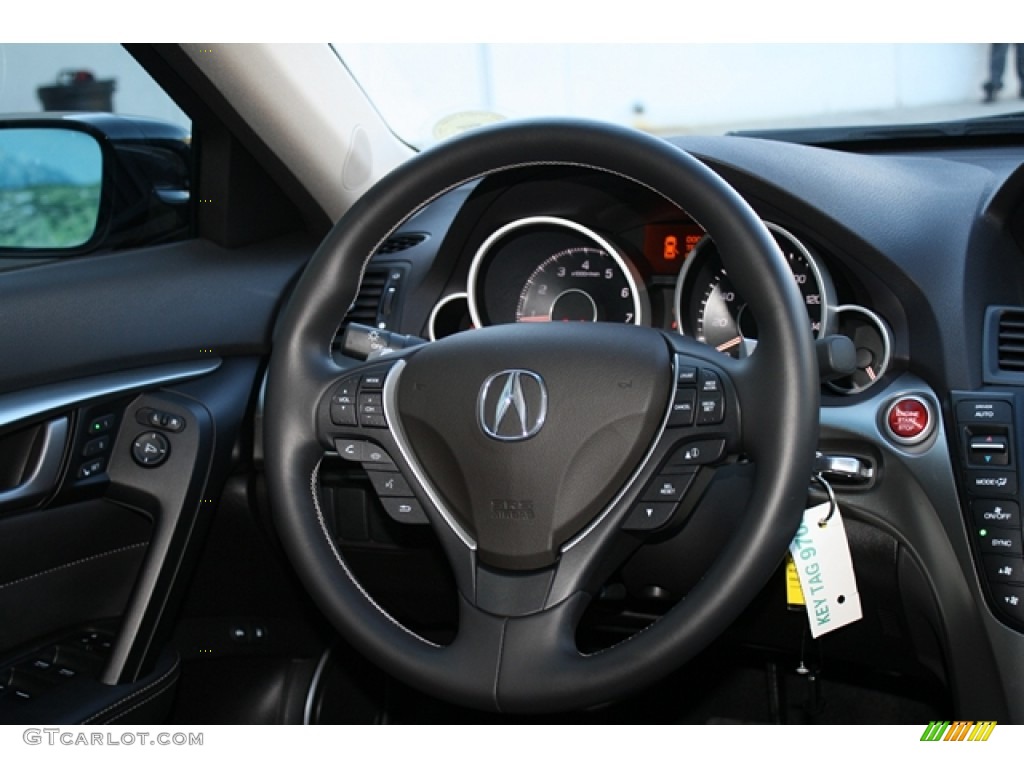 2011 Acura TL 3.7 SH-AWD Technology Ebony Black Steering Wheel Photo #55274492