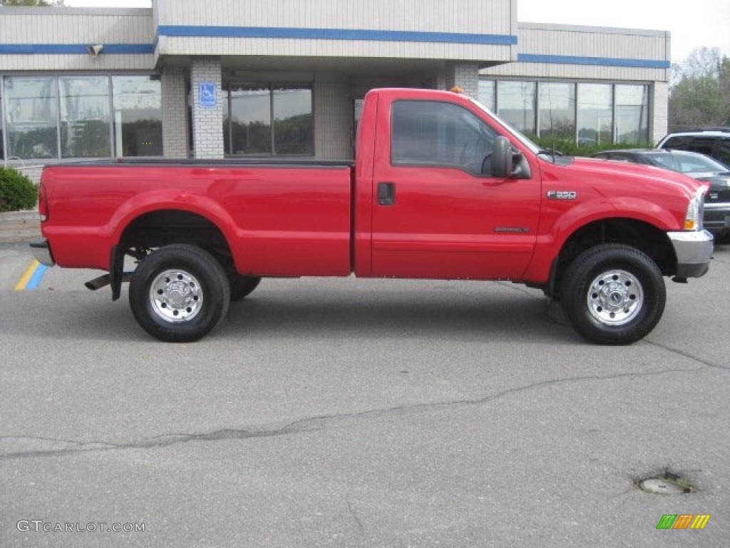 2002 F350 Super Duty XLT Regular Cab 4x4 - Red / Medium Flint photo #4