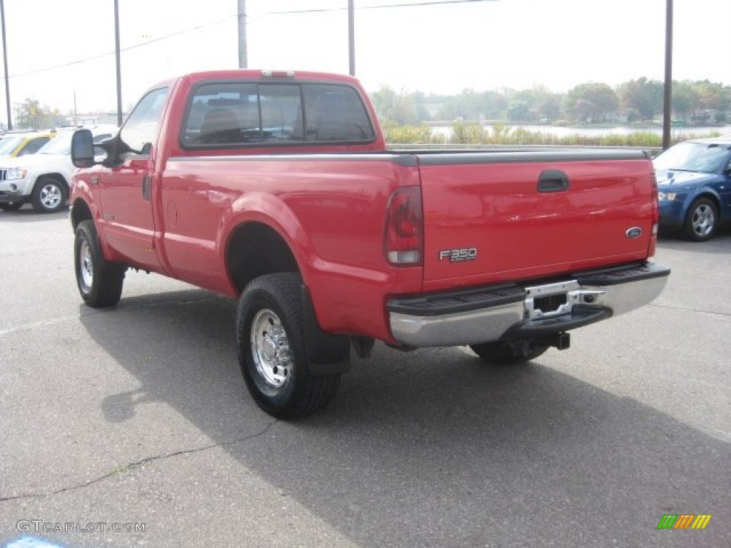 2002 F350 Super Duty XLT Regular Cab 4x4 - Red / Medium Flint photo #7
