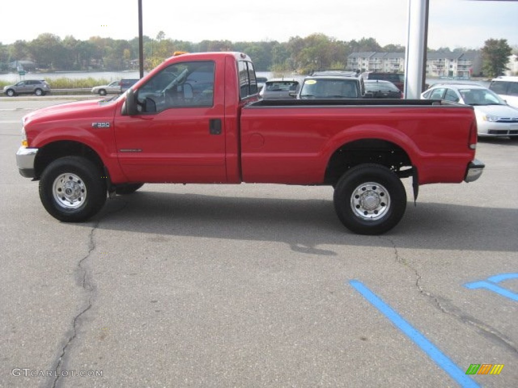 2002 F350 Super Duty XLT Regular Cab 4x4 - Red / Medium Flint photo #8