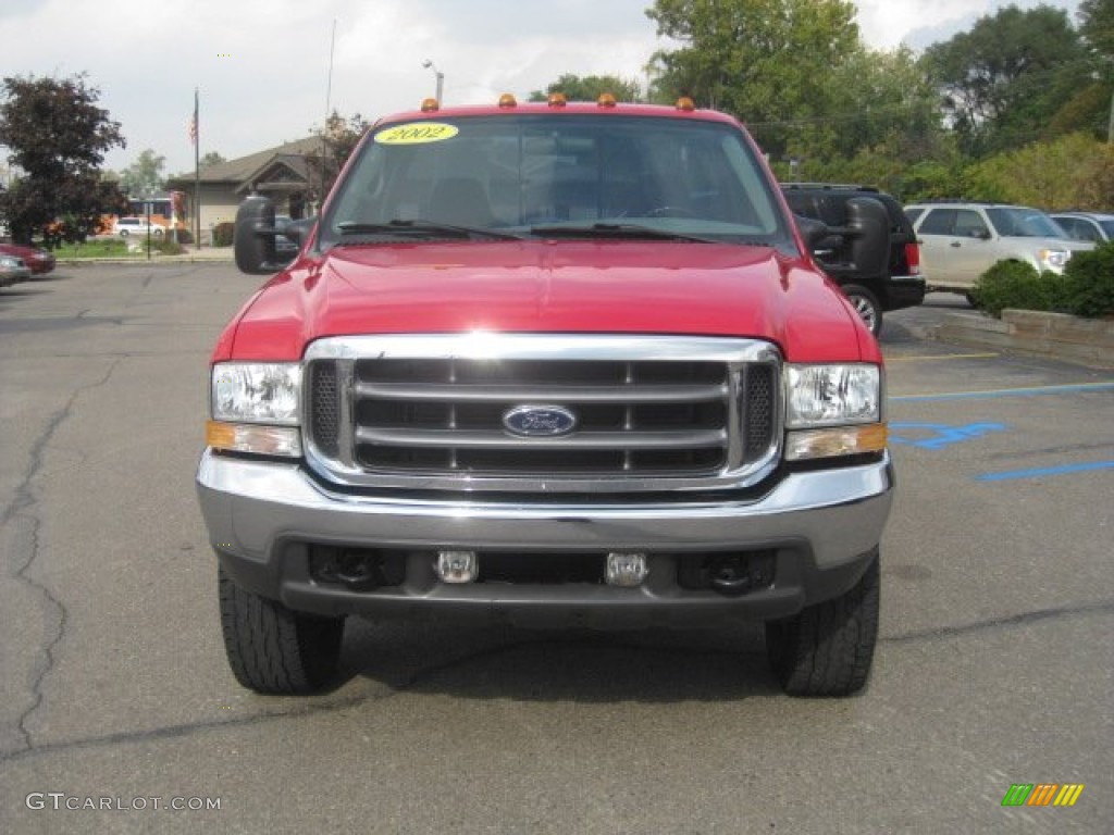 2002 F350 Super Duty XLT Regular Cab 4x4 - Red / Medium Flint photo #10