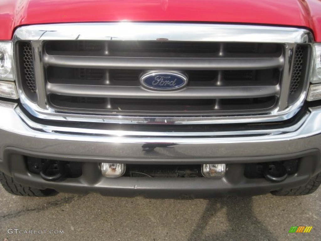 2002 F350 Super Duty XLT Regular Cab 4x4 - Red / Medium Flint photo #13