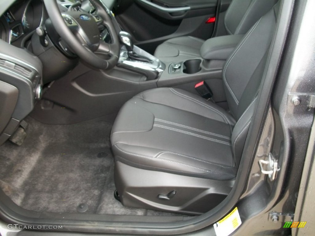 Charcoal Black Leather Interior 2012 Ford Focus Titanium 5-Door Photo #55277615