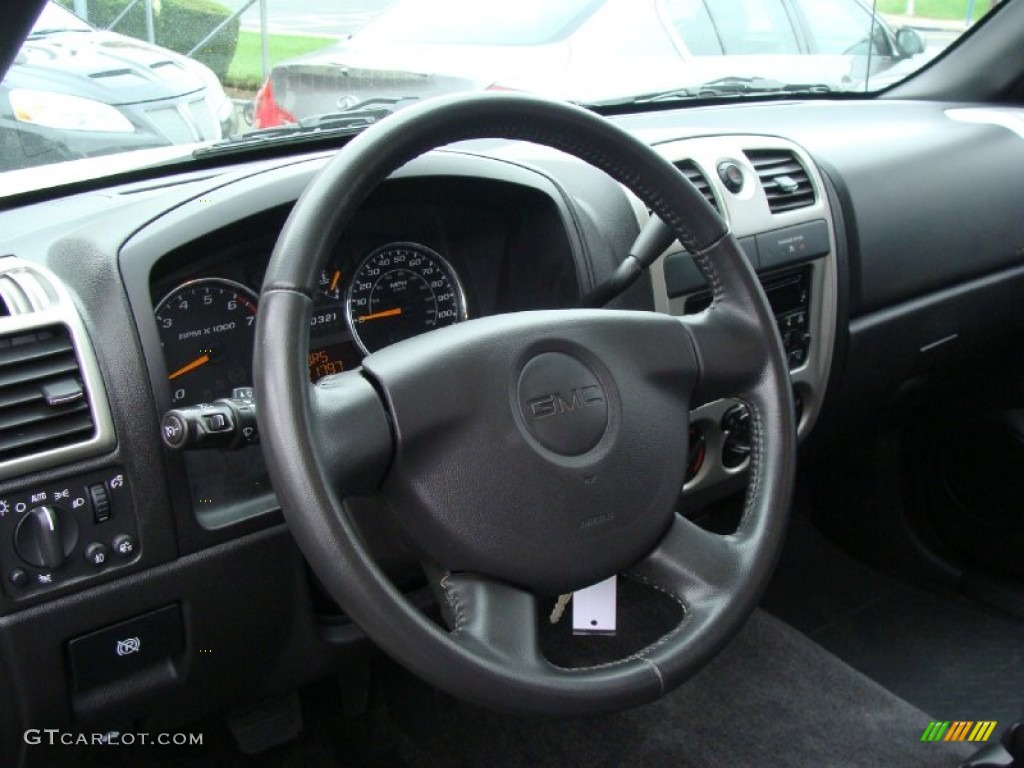 2009 GMC Canyon SLE Extended Cab Ebony Steering Wheel Photo #55278725