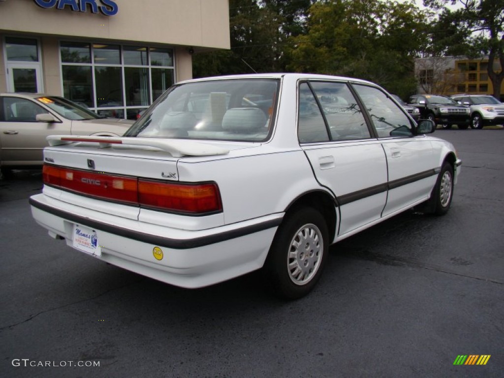 1991 Civic LX Sedan - Frost White / Blue photo #8