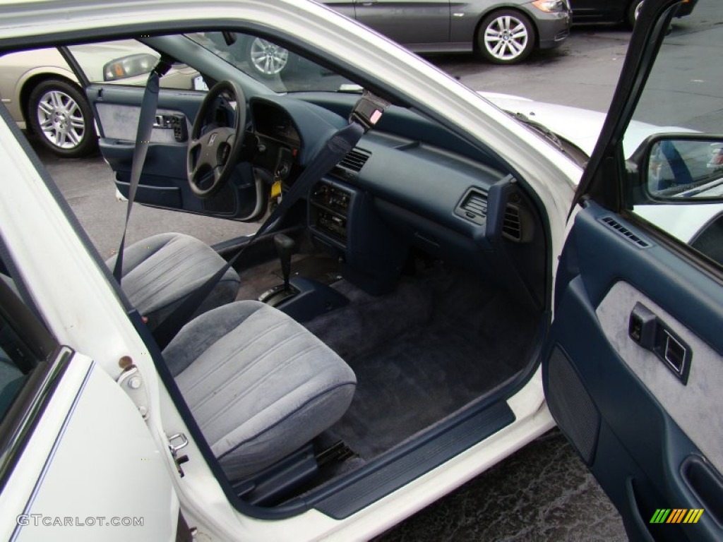 1991 Civic LX Sedan - Frost White / Blue photo #13