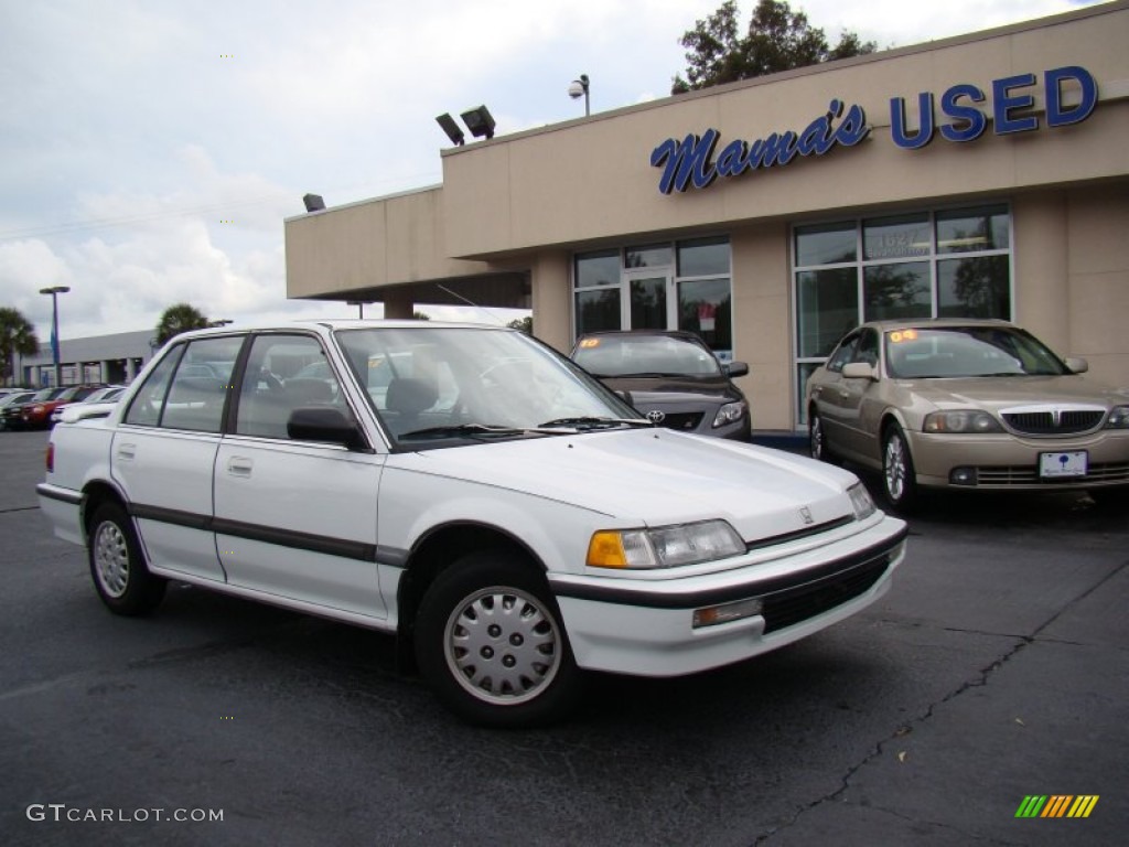 1991 Civic LX Sedan - Frost White / Blue photo #28