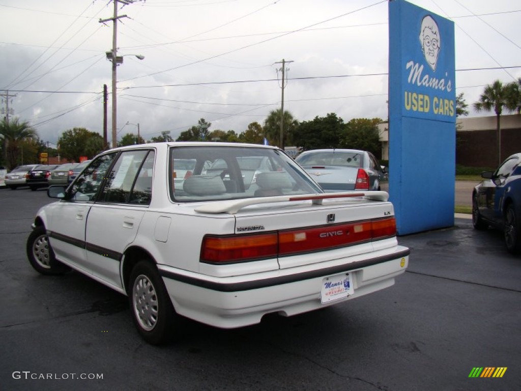 1991 Civic LX Sedan - Frost White / Blue photo #30