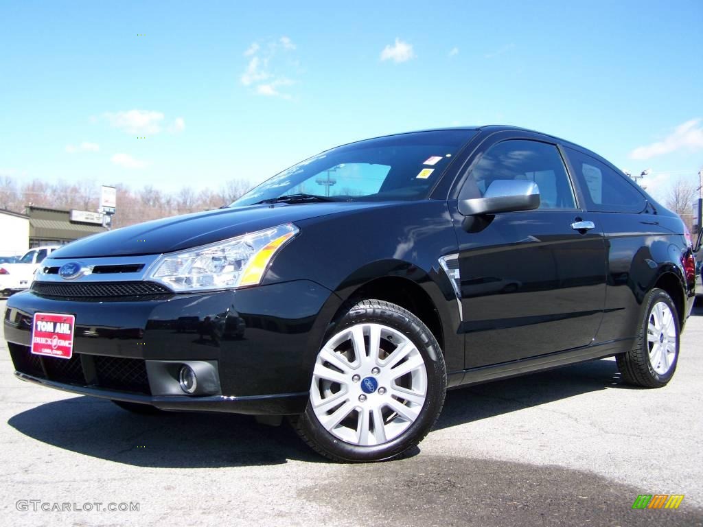 2008 Focus SE Coupe - Black / Charcoal Black photo #1