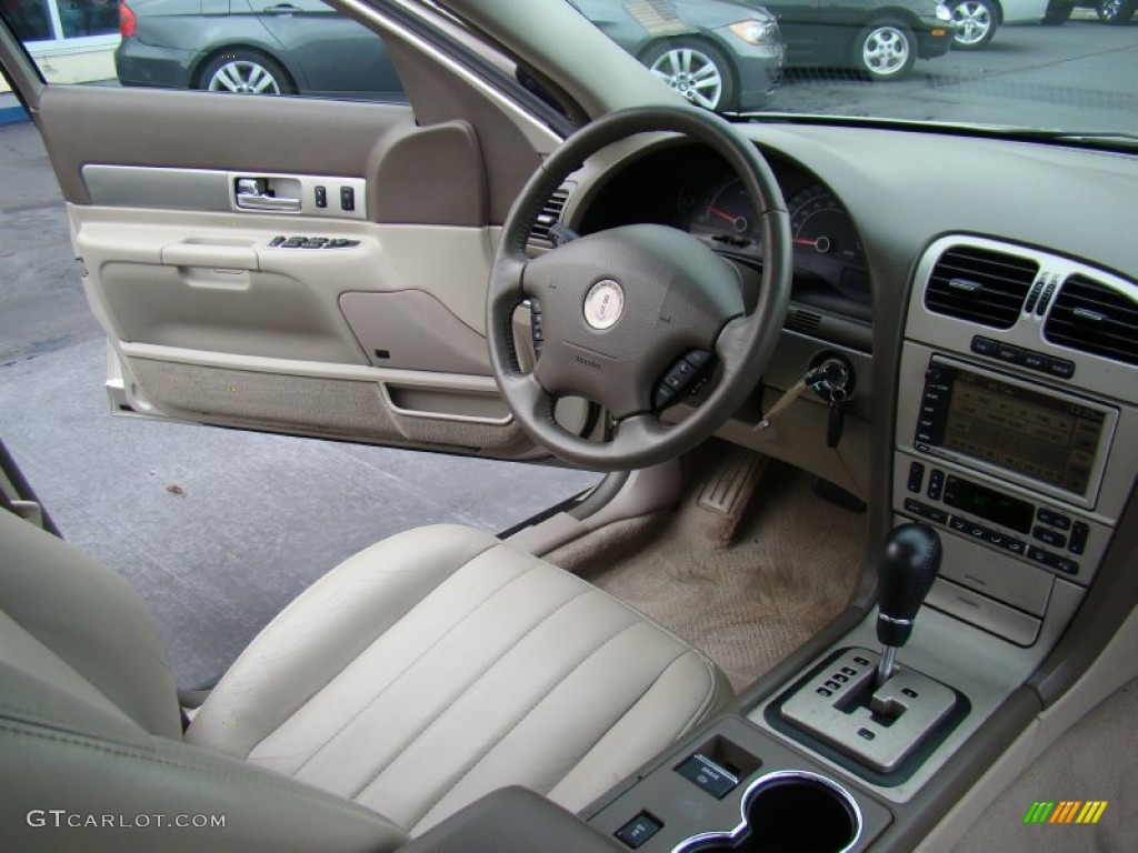 2004 Lincoln LS V8 Shale/Dove Steering Wheel Photo #55280499