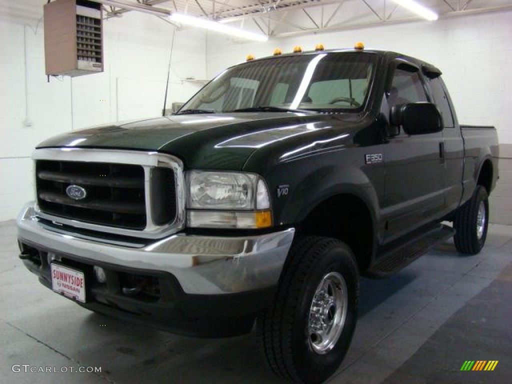 2003 F350 Super Duty Lariat SuperCab 4x4 - Dark Highland Green Metallic / Medium Parchment photo #10