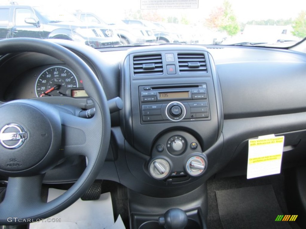 2012 Nissan Versa 1.6 S Sedan Charcoal Dashboard Photo #55282341