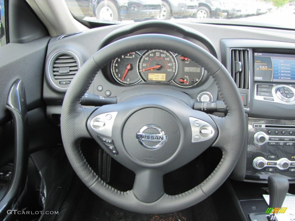 2012 Nissan Maxima 3.5 SV Charcoal Steering Wheel Photo #55282479