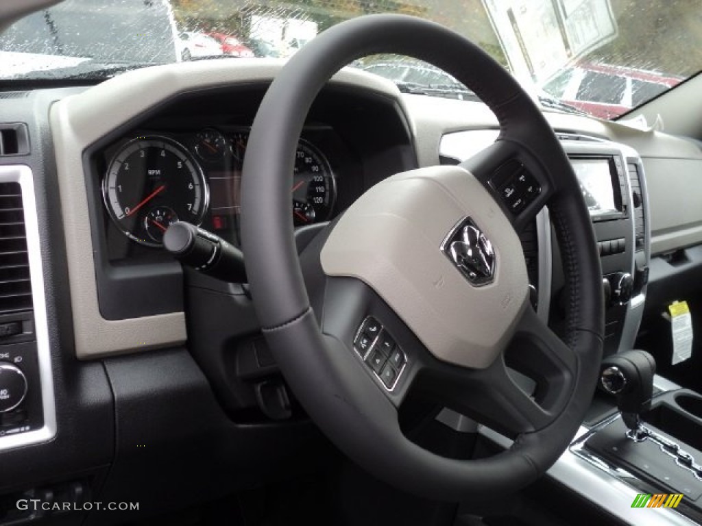 2012 Dodge Ram 1500 Big Horn Crew Cab 4x4 Dark Slate Gray/Medium Graystone Steering Wheel Photo #55284913