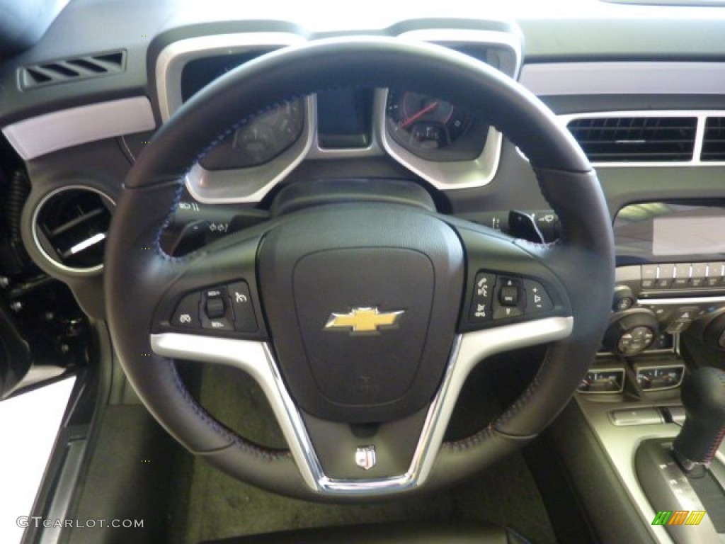 2012 Chevrolet Camaro LT 45th Anniversary Edition Convertible Jet Black Steering Wheel Photo #55285565