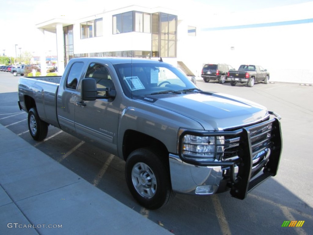 2009 Silverado 3500HD LT Extended Cab 4x4 - Silver Birch Metallic / Ebony photo #32