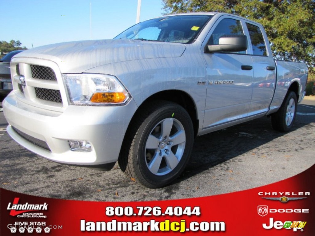 2012 Ram 1500 Express Quad Cab - Bright Silver Metallic / Dark Slate Gray/Medium Graystone photo #1