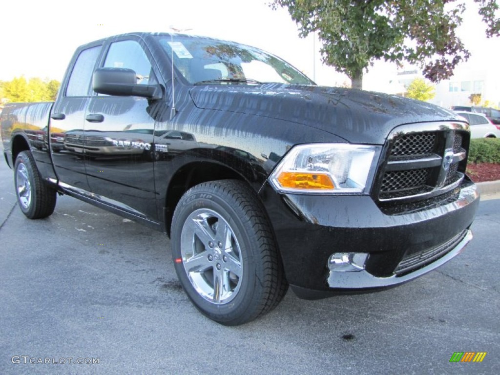 Black 2012 Dodge Ram 1500 Express Quad Cab Exterior Photo #55290253