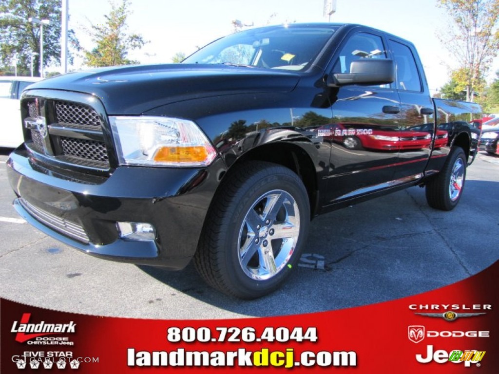 2012 Ram 1500 Express Quad Cab - Black / Dark Slate Gray/Medium Graystone photo #1