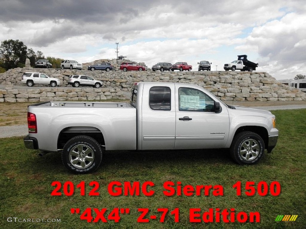 2012 Sierra 1500 SLE Extended Cab 4x4 - Quicksilver Metallic / Ebony photo #1