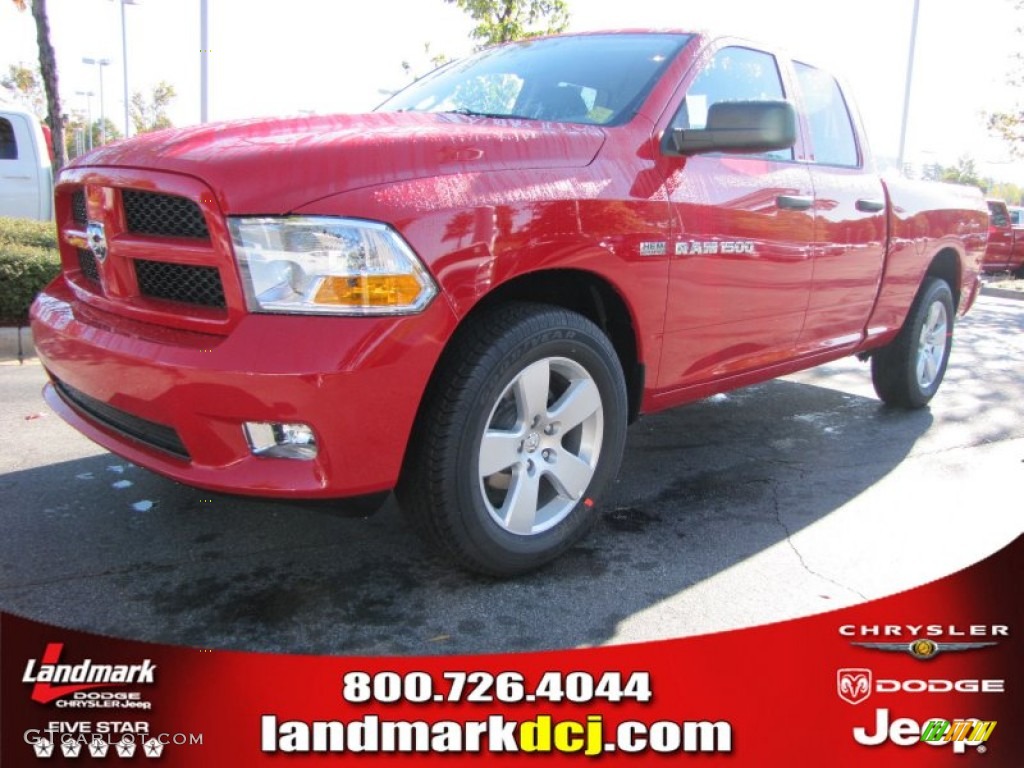 2012 Ram 1500 Express Quad Cab - Flame Red / Dark Slate Gray/Medium Graystone photo #1